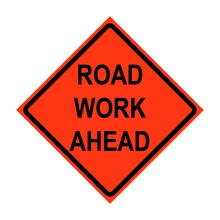 Road Work Ahead Roll-Up Traffic Sign